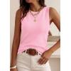 imagePRETTYGARDEN Sleeveless Sweater Tops for Women 2026 Summer Dressy Ribbed Tank Tops Spring Business Casual Work Shirts BlousesPink