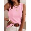 imagePRETTYGARDEN Sleeveless Sweater Tops for Women 2026 Summer Dressy Ribbed Tank Tops Spring Business Casual Work Shirts BlousesPink