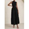 imagePRETTYGARDEN Summer Dresses for Women 2026 Casual Eyelet Sleeveless Wedding Guest Maxi Dress Tank Top Sundress with PocketsBlack