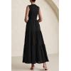 imagePRETTYGARDEN Summer Dresses for Women 2026 Casual Eyelet Sleeveless Wedding Guest Maxi Dress Tank Top Sundress with PocketsBlack