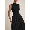 imagePRETTYGARDEN Summer Dresses for Women 2026 Casual Eyelet Sleeveless Wedding Guest Maxi Dress Tank Top Sundress with PocketsBlack