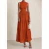 imagePRETTYGARDEN Summer Dresses for Women 2026 Casual Eyelet Sleeveless Wedding Guest Maxi Dress Tank Top Sundress with PocketsBrick Red