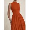 imagePRETTYGARDEN Summer Dresses for Women 2026 Casual Eyelet Sleeveless Wedding Guest Maxi Dress Tank Top Sundress with PocketsBrick Red