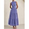 imagePRETTYGARDEN Summer Dresses for Women 2026 Casual Eyelet Sleeveless Wedding Guest Maxi Dress Tank Top Sundress with PocketsDark Blue