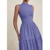 imagePRETTYGARDEN Summer Dresses for Women 2026 Casual Eyelet Sleeveless Wedding Guest Maxi Dress Tank Top Sundress with PocketsDark Blue