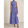 imagePRETTYGARDEN Summer Dresses for Women 2026 Casual Eyelet Sleeveless Wedding Guest Maxi Dress Tank Top Sundress with PocketsDark Blue