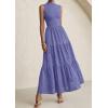 imagePRETTYGARDEN Summer Dresses for Women 2026 Casual Eyelet Sleeveless Wedding Guest Maxi Dress Tank Top Sundress with PocketsDark Blue