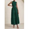 imagePRETTYGARDEN Summer Dresses for Women 2026 Casual Eyelet Sleeveless Wedding Guest Maxi Dress Tank Top Sundress with PocketsDark Green