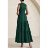 imagePRETTYGARDEN Summer Dresses for Women 2026 Casual Eyelet Sleeveless Wedding Guest Maxi Dress Tank Top Sundress with PocketsDark Green