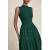 imagePRETTYGARDEN Summer Dresses for Women 2026 Casual Eyelet Sleeveless Wedding Guest Maxi Dress Tank Top Sundress with PocketsDark Green