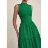 imagePRETTYGARDEN Summer Dresses for Women 2026 Casual Eyelet Sleeveless Wedding Guest Maxi Dress Tank Top Sundress with PocketsEmerald Green