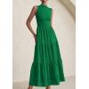 imagePRETTYGARDEN Summer Dresses for Women 2026 Casual Eyelet Sleeveless Wedding Guest Maxi Dress Tank Top Sundress with PocketsEmerald Green