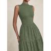 imagePRETTYGARDEN Summer Dresses for Women 2026 Casual Eyelet Sleeveless Wedding Guest Maxi Dress Tank Top Sundress with PocketsGreen