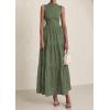 imagePRETTYGARDEN Summer Dresses for Women 2026 Casual Eyelet Sleeveless Wedding Guest Maxi Dress Tank Top Sundress with PocketsGreen