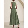 imagePRETTYGARDEN Summer Dresses for Women 2026 Casual Eyelet Sleeveless Wedding Guest Maxi Dress Tank Top Sundress with PocketsGreen