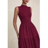 imagePRETTYGARDEN Summer Dresses for Women 2026 Casual Eyelet Sleeveless Wedding Guest Maxi Dress Tank Top Sundress with PocketsJujube Red