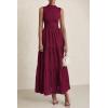 imagePRETTYGARDEN Summer Dresses for Women 2026 Casual Eyelet Sleeveless Wedding Guest Maxi Dress Tank Top Sundress with PocketsJujube Red
