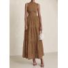 imagePRETTYGARDEN Summer Dresses for Women 2026 Casual Eyelet Sleeveless Wedding Guest Maxi Dress Tank Top Sundress with PocketsKhaki