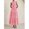 imagePRETTYGARDEN Summer Dresses for Women 2026 Casual Eyelet Sleeveless Wedding Guest Maxi Dress Tank Top Sundress with PocketsPink