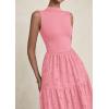 imagePRETTYGARDEN Summer Dresses for Women 2026 Casual Eyelet Sleeveless Wedding Guest Maxi Dress Tank Top Sundress with PocketsPink