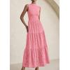 imagePRETTYGARDEN Summer Dresses for Women 2026 Casual Eyelet Sleeveless Wedding Guest Maxi Dress Tank Top Sundress with PocketsPink