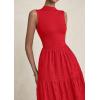 imagePRETTYGARDEN Summer Dresses for Women 2026 Casual Eyelet Sleeveless Wedding Guest Maxi Dress Tank Top Sundress with PocketsRed