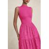 imagePRETTYGARDEN Summer Dresses for Women 2026 Casual Eyelet Sleeveless Wedding Guest Maxi Dress Tank Top Sundress with PocketsRose Red