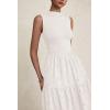 imagePRETTYGARDEN Summer Dresses for Women 2026 Casual Eyelet Sleeveless Wedding Guest Maxi Dress Tank Top Sundress with PocketsWhite