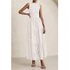 imagePRETTYGARDEN Summer Dresses for Women 2026 Casual Eyelet Sleeveless Wedding Guest Maxi Dress Tank Top Sundress with PocketsWhite