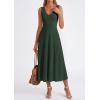 imagePRETTYGARDEN Summer Dresses for Women 2026 Spring Sleeveless V Neck Knit A Line Casual Midi Cocktail Wedding Guest DressArmy Green