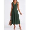 imagePRETTYGARDEN Summer Dresses for Women 2026 Spring Sleeveless V Neck Knit A Line Casual Midi Cocktail Wedding Guest DressArmy Green