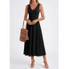 imagePRETTYGARDEN Summer Dresses for Women 2026 Spring Sleeveless V Neck Knit A Line Casual Midi Cocktail Wedding Guest DressBlack
