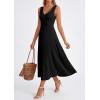 imagePRETTYGARDEN Summer Dresses for Women 2026 Spring Sleeveless V Neck Knit A Line Casual Midi Cocktail Wedding Guest DressBlack