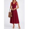 imagePRETTYGARDEN Summer Dresses for Women 2026 Spring Sleeveless V Neck Knit A Line Casual Midi Cocktail Wedding Guest DressBurgundy