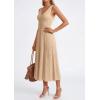 imagePRETTYGARDEN Summer Dresses for Women 2026 Spring Sleeveless V Neck Knit A Line Casual Midi Cocktail Wedding Guest DressDark Apricot