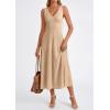 imagePRETTYGARDEN Summer Dresses for Women 2026 Spring Sleeveless V Neck Knit A Line Casual Midi Cocktail Wedding Guest DressDark Apricot