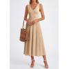 imagePRETTYGARDEN Summer Dresses for Women 2026 Spring Sleeveless V Neck Knit A Line Casual Midi Cocktail Wedding Guest DressDark Apricot