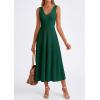 imagePRETTYGARDEN Summer Dresses for Women 2026 Spring Sleeveless V Neck Knit A Line Casual Midi Cocktail Wedding Guest DressDark Green