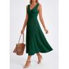 imagePRETTYGARDEN Summer Dresses for Women 2026 Spring Sleeveless V Neck Knit A Line Casual Midi Cocktail Wedding Guest DressDark Green