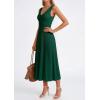 imagePRETTYGARDEN Summer Dresses for Women 2026 Spring Sleeveless V Neck Knit A Line Casual Midi Cocktail Wedding Guest DressDark Green