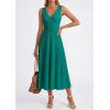 imagePRETTYGARDEN Summer Dresses for Women 2026 Spring Sleeveless V Neck Knit A Line Casual Midi Cocktail Wedding Guest DressGreen