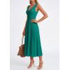 imagePRETTYGARDEN Summer Dresses for Women 2026 Spring Sleeveless V Neck Knit A Line Casual Midi Cocktail Wedding Guest DressGreen