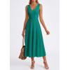 imagePRETTYGARDEN Summer Dresses for Women 2026 Spring Sleeveless V Neck Knit A Line Casual Midi Cocktail Wedding Guest DressGreen
