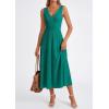 imagePRETTYGARDEN Summer Dresses for Women 2026 Spring Sleeveless V Neck Knit A Line Casual Midi Cocktail Wedding Guest DressGreen