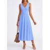 imagePRETTYGARDEN Summer Dresses for Women 2026 Spring Sleeveless V Neck Knit A Line Casual Midi Cocktail Wedding Guest DressLight Blue