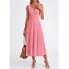 imagePRETTYGARDEN Summer Dresses for Women 2026 Spring Sleeveless V Neck Knit A Line Casual Midi Cocktail Wedding Guest DressPink