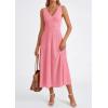 imagePRETTYGARDEN Summer Dresses for Women 2026 Spring Sleeveless V Neck Knit A Line Casual Midi Cocktail Wedding Guest DressPink