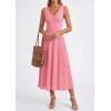 imagePRETTYGARDEN Summer Dresses for Women 2026 Spring Sleeveless V Neck Knit A Line Casual Midi Cocktail Wedding Guest DressPink