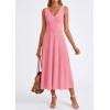 imagePRETTYGARDEN Summer Dresses for Women 2026 Spring Sleeveless V Neck Knit A Line Casual Midi Cocktail Wedding Guest DressPink