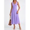 imagePRETTYGARDEN Summer Dresses for Women 2026 Spring Sleeveless V Neck Knit A Line Casual Midi Cocktail Wedding Guest DressPurple